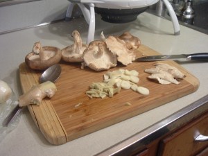 Chopped garlic and ginger