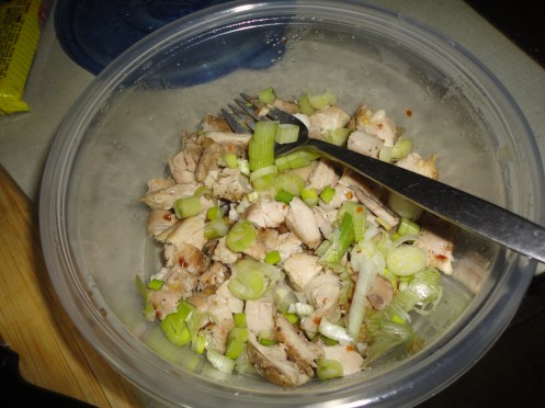 green onions and chicken
